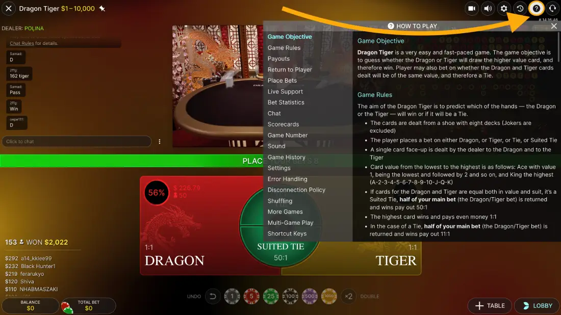 Dragon Tiger Game Rules